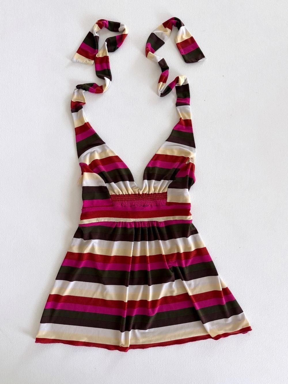 Vintage Rampage Striped Halter Top Pink Brown
Cream Stretch Size M